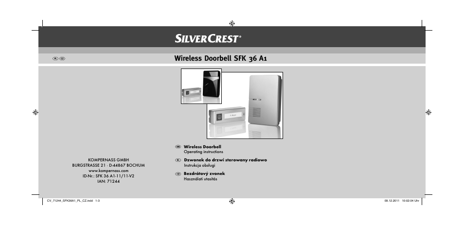 Silvercrest SFK 36 A1 User Manual | 44 pages