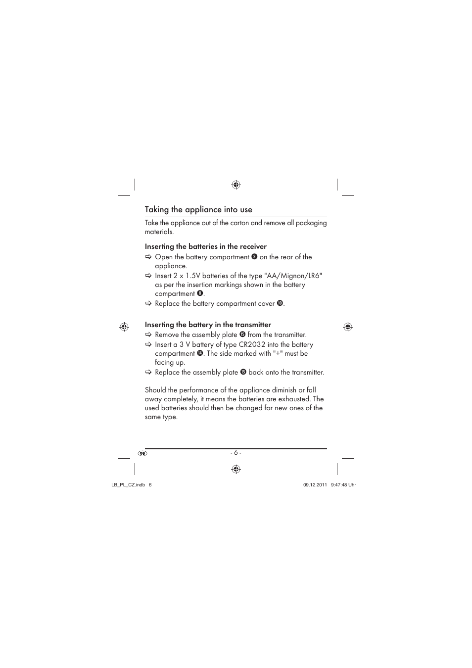 Taking the appliance into use | Silvercrest SFK 36 A1 User Manual | Page 8 / 44