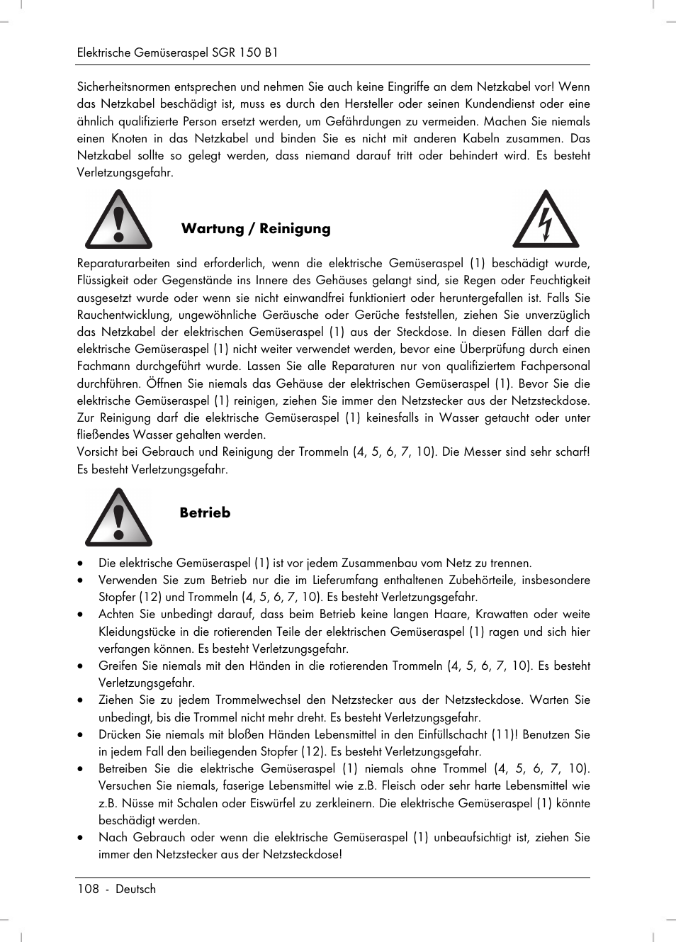 Silvercrest SGR 150 B1 User Manual | Page 110 / 122