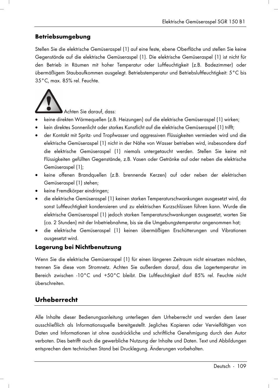 Urheberrecht | Silvercrest SGR 150 B1 User Manual | Page 111 / 122