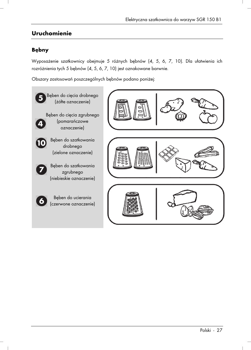 Uruchomienie | Silvercrest SGR 150 B1 User Manual | Page 29 / 122
