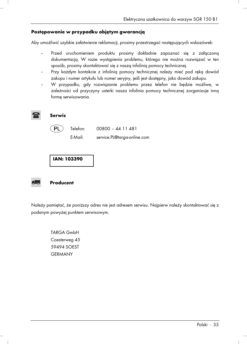 Silvercrest SGR 150 B1 User Manual | Page 37 / 122