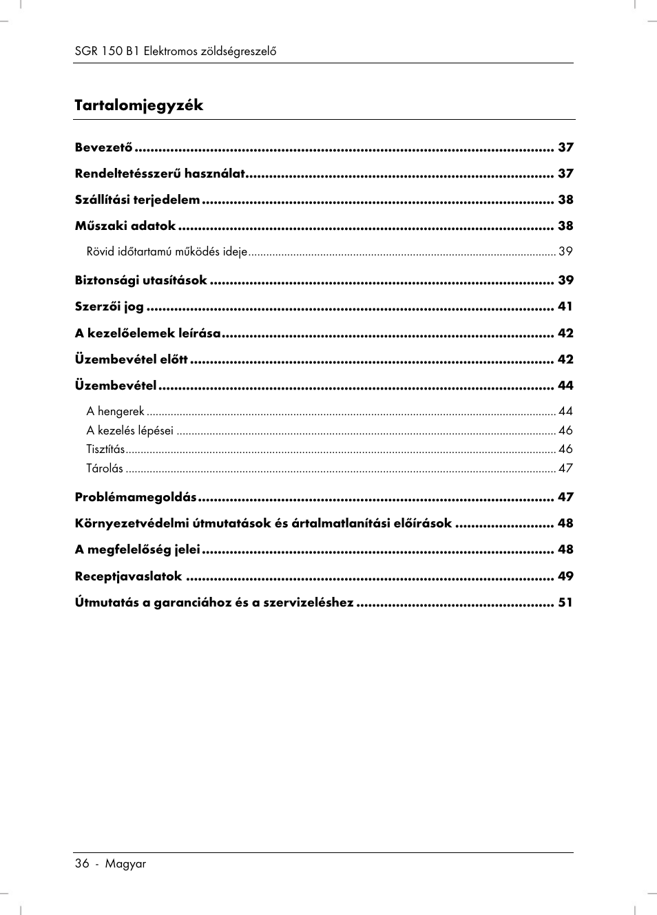 Silvercrest SGR 150 B1 User Manual | Page 38 / 122