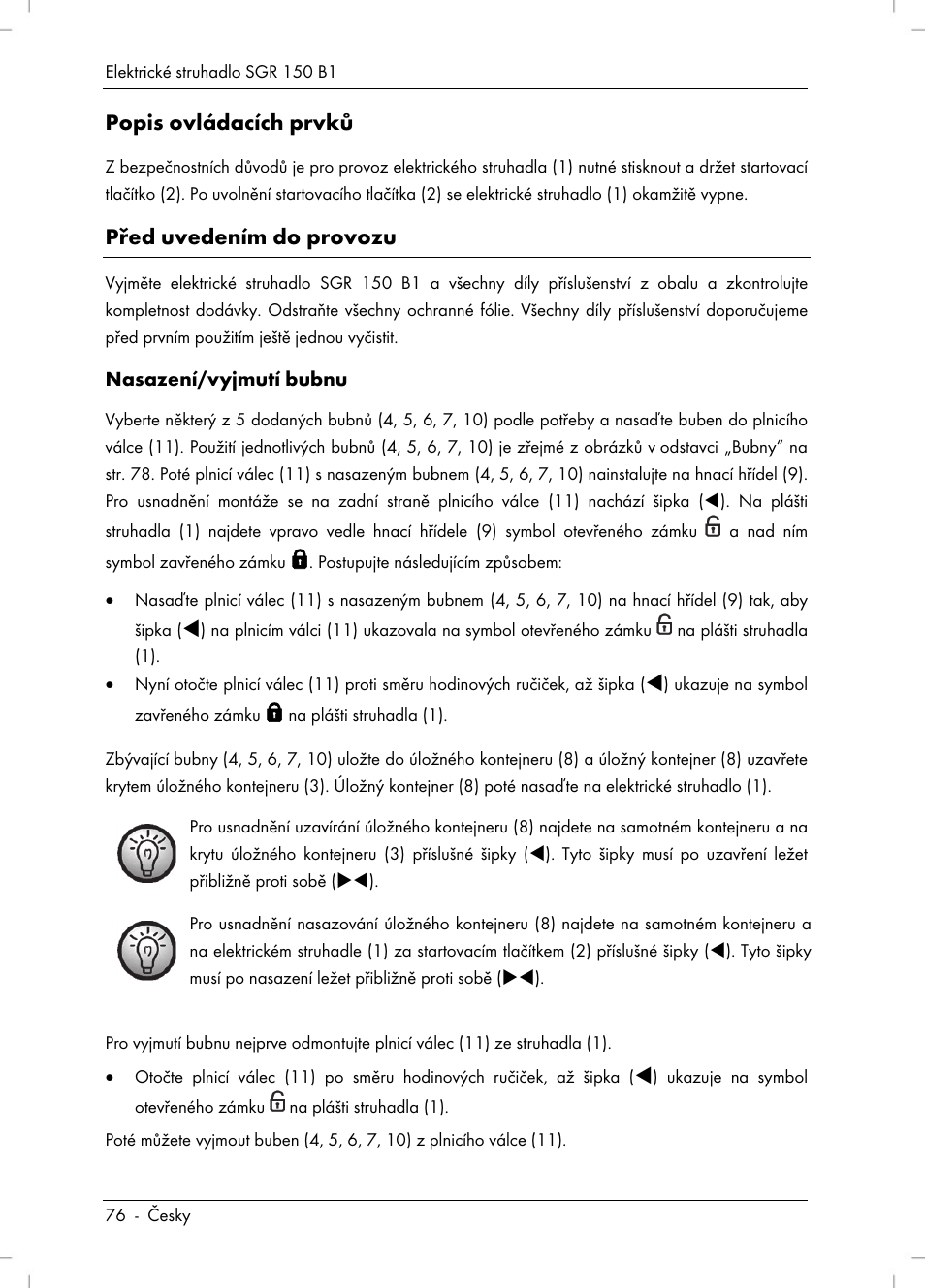 Popis ovládacích prvků, Před uvedením do provozu | Silvercrest SGR 150 B1 User Manual | Page 78 / 122