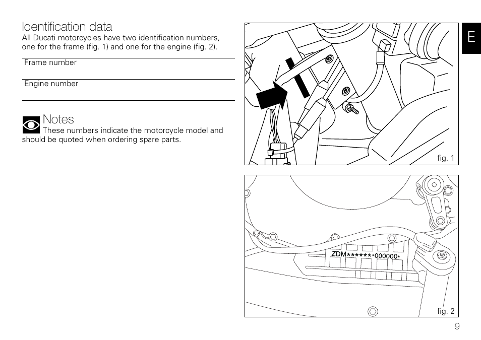 Identification data | Ducati 848 User Manual | Page 10 / 122