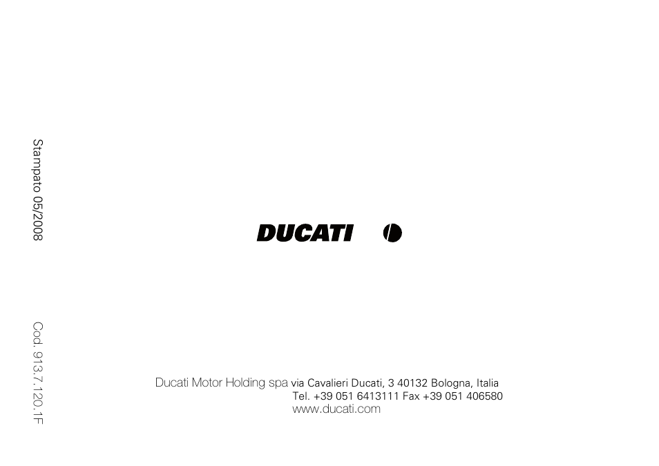 Ducati 848 User Manual | Page 120 / 122