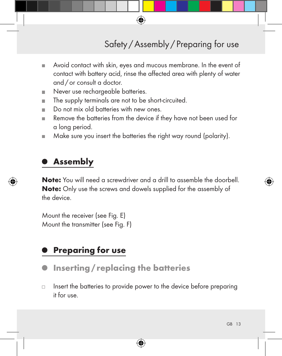 Safety / assembly / preparing for use, Assembly | Silvercrest Z31370A Z31370B User Manual | Page 13 / 83