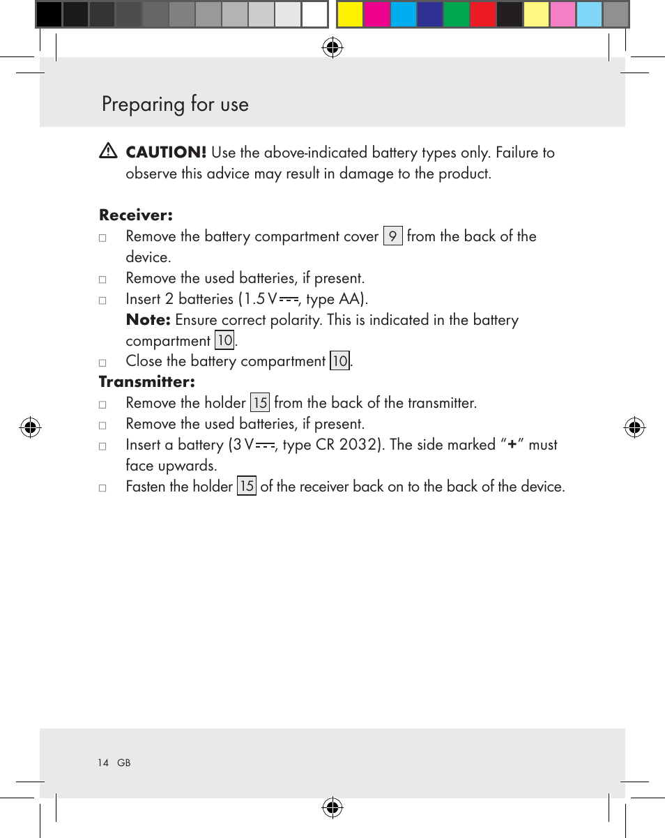 Preparing for use | Silvercrest Z31370A Z31370B User Manual | Page 14 / 83