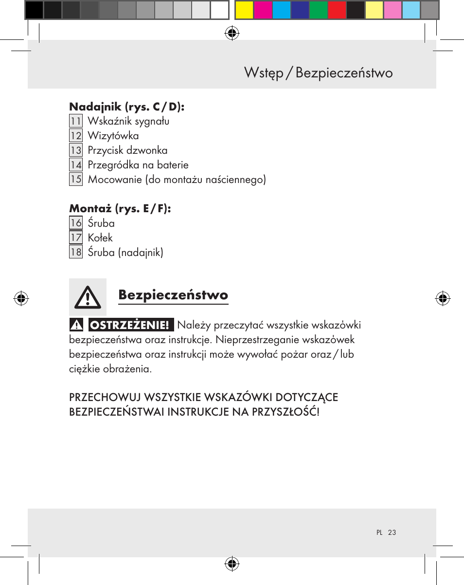 Wstęp / bezpieczeństwo, Bezpieczeństwo | Silvercrest Z31370A Z31370B User Manual | Page 23 / 83