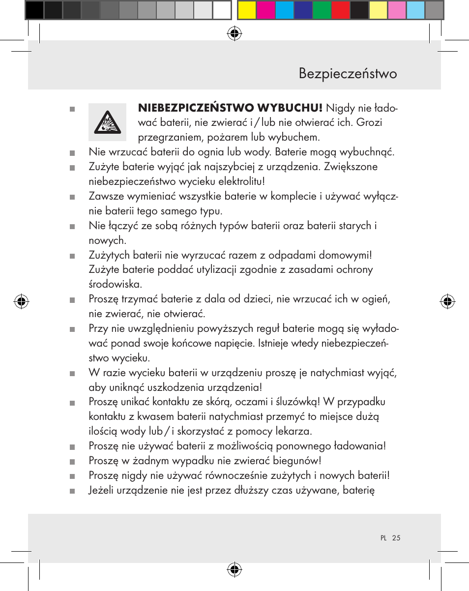 Bezpieczeństwo | Silvercrest Z31370A Z31370B User Manual | Page 25 / 83