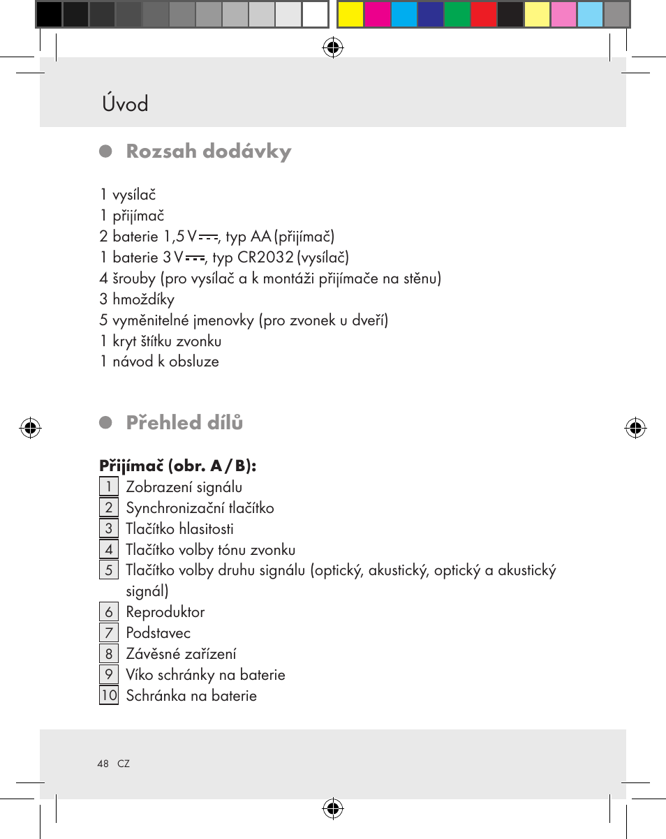 Úvod, Rozsah dodávky, Přehled dílů | Silvercrest Z31370A Z31370B User Manual | Page 48 / 83