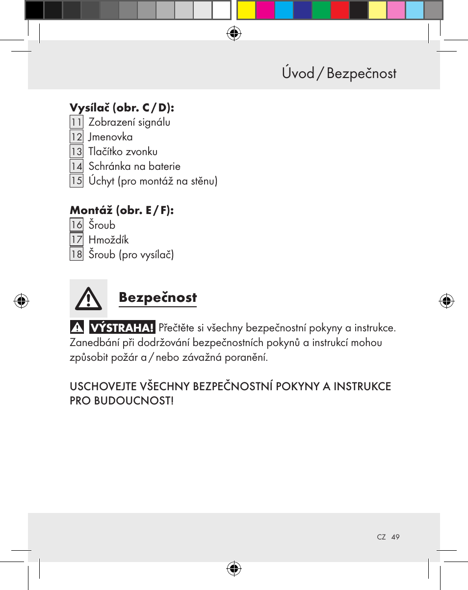Úvod / bezpečnost, Bezpečnost | Silvercrest Z31370A Z31370B User Manual | Page 49 / 83