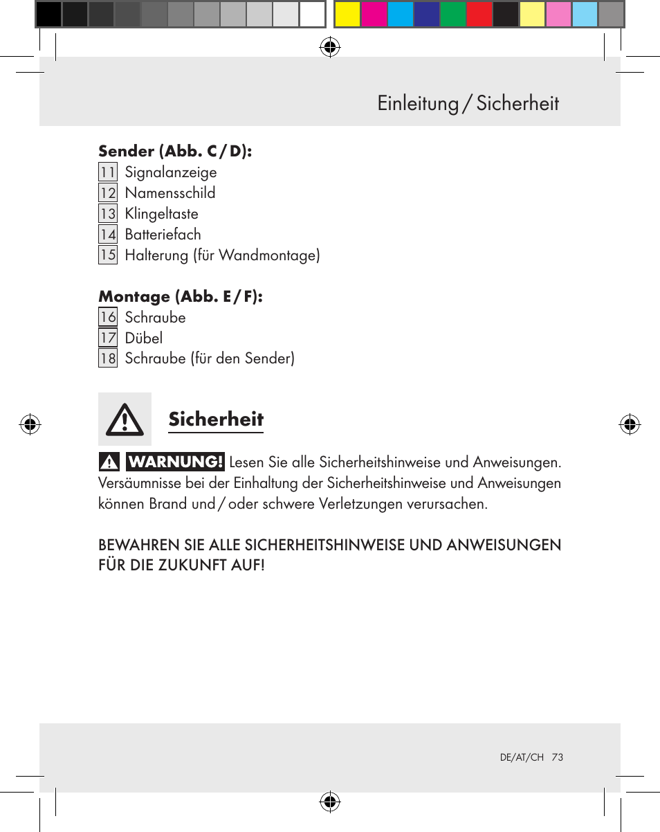 Einleitung / sicherheit, Sicherheit | Silvercrest Z31370A Z31370B User Manual | Page 73 / 83