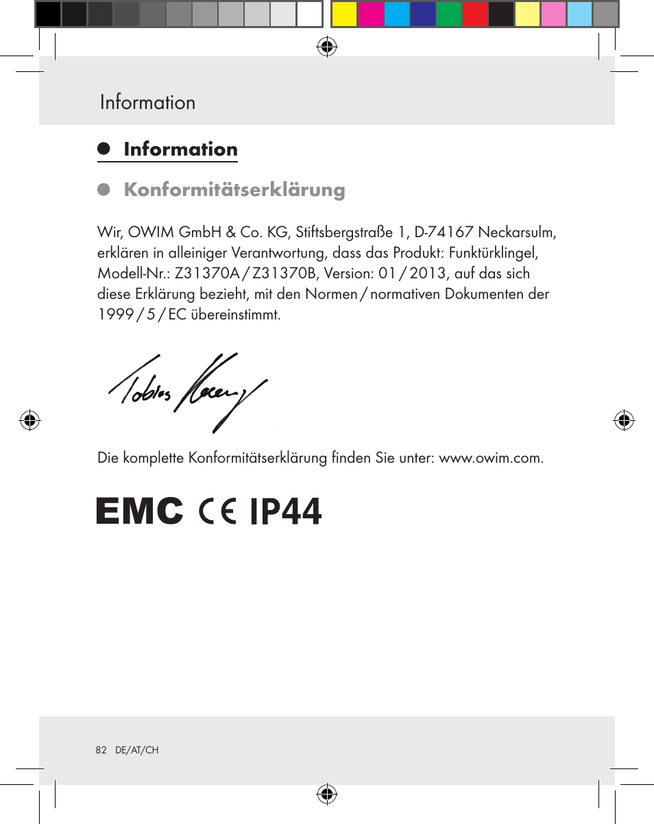 Information | Silvercrest Z31370A Z31370B User Manual | Page 82 / 83