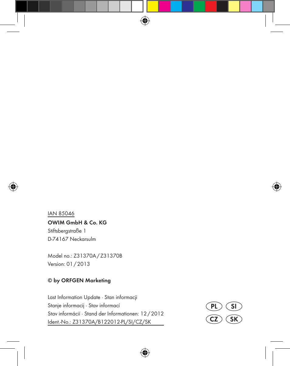 Silvercrest Z31370A Z31370B User Manual | Page 83 / 83