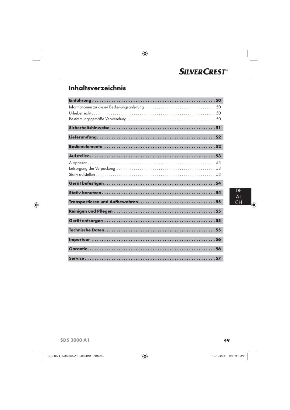 Silvercrest SDS 3000 A1 User Manual | Page 51 / 60