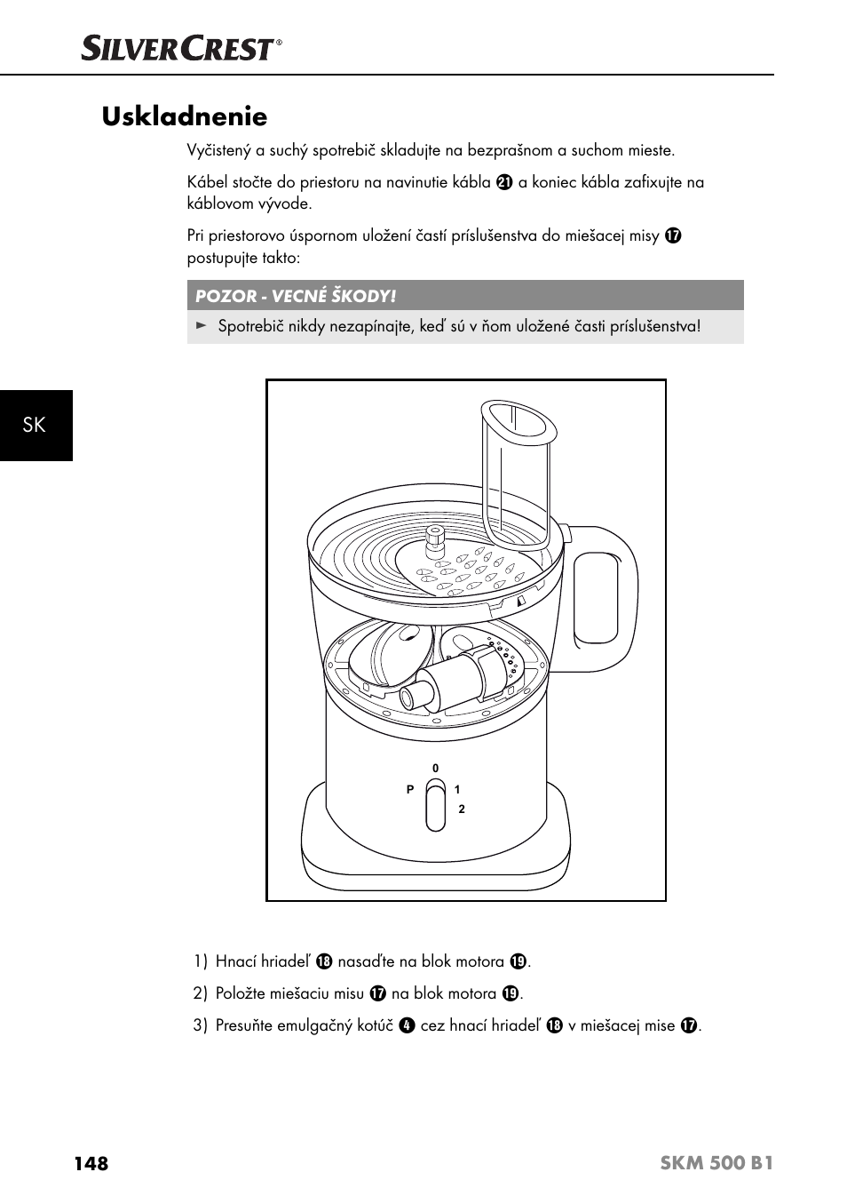 Uskladnenie | Silvercrest SKM 500 B1 User Manual | Page 151 / 193