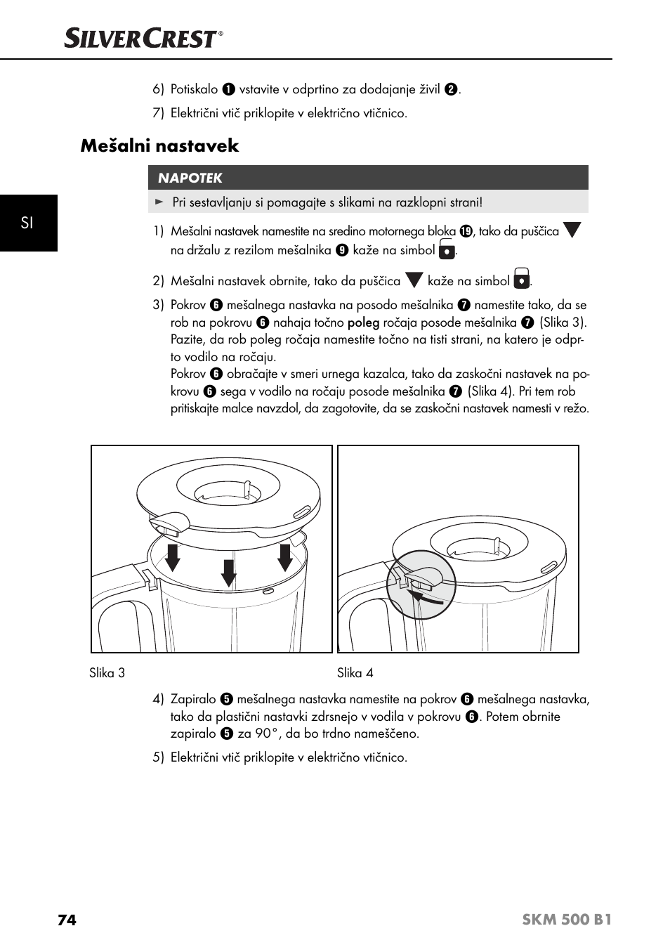 Mešalni nastavek | Silvercrest SKM 500 B1 User Manual | Page 77 / 193