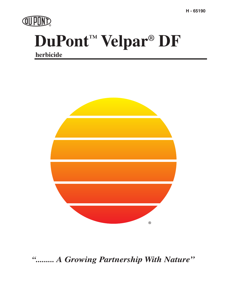 DuPont Authentication Velpar H - 65190 User Manual | 27 pages