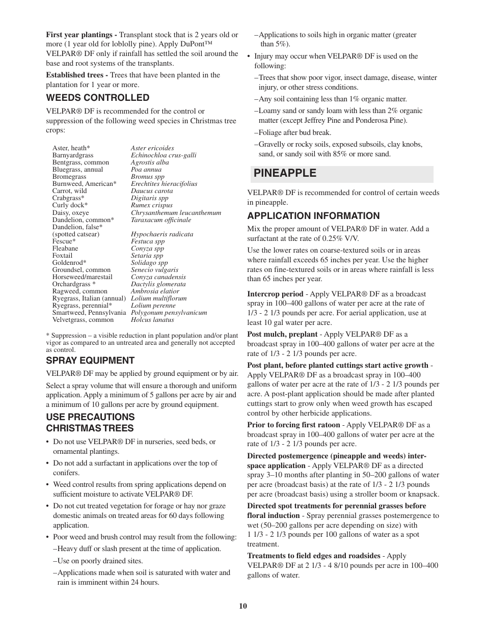 Pineapple | DuPont Authentication Velpar H - 65190 User Manual | Page 12 / 27