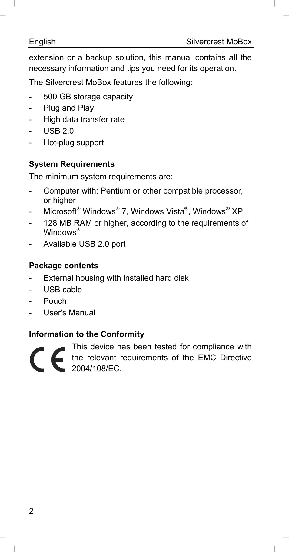 Silvercrest MoBox 500 User Manual | Page 4 / 44