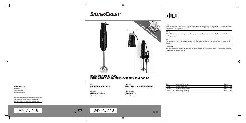 Silvercrest EDS-SSM 600 B2 User Manual | 58 pages
