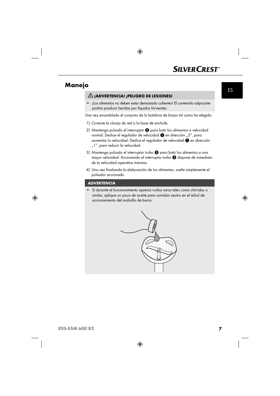 Manejo | Silvercrest EDS-SSM 600 B2 User Manual | Page 9 / 58
