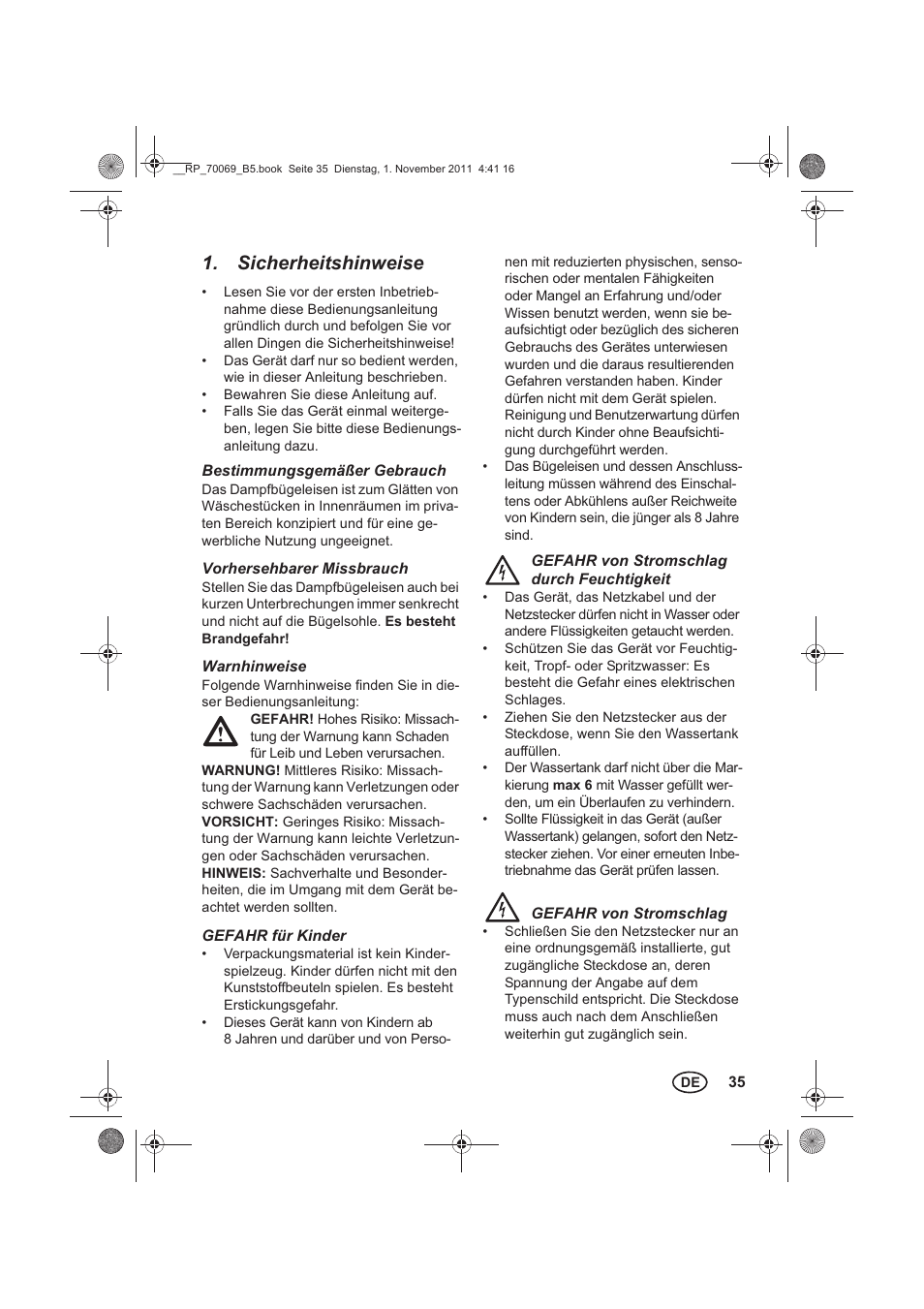 Sicherheitshinweise | Silvercrest SDB 2200 B1 User Manual | Page 37 / 46