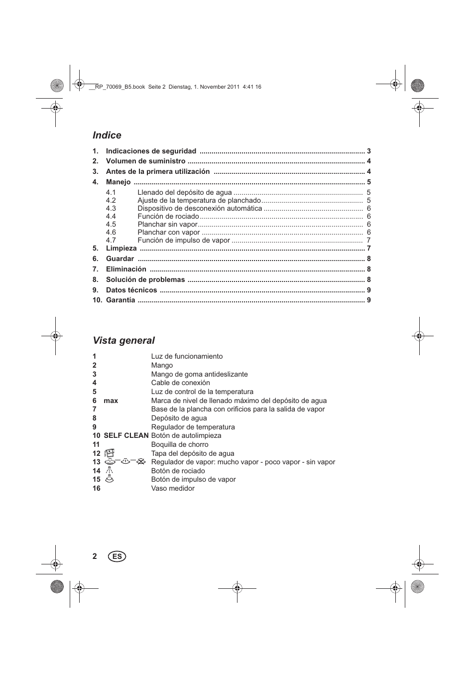 Indice, Vista general | Silvercrest SDB 2200 B1 User Manual | Page 4 / 46