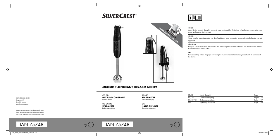Silvercrest EDS-SSM 600 B2 User Manual | 58 pages