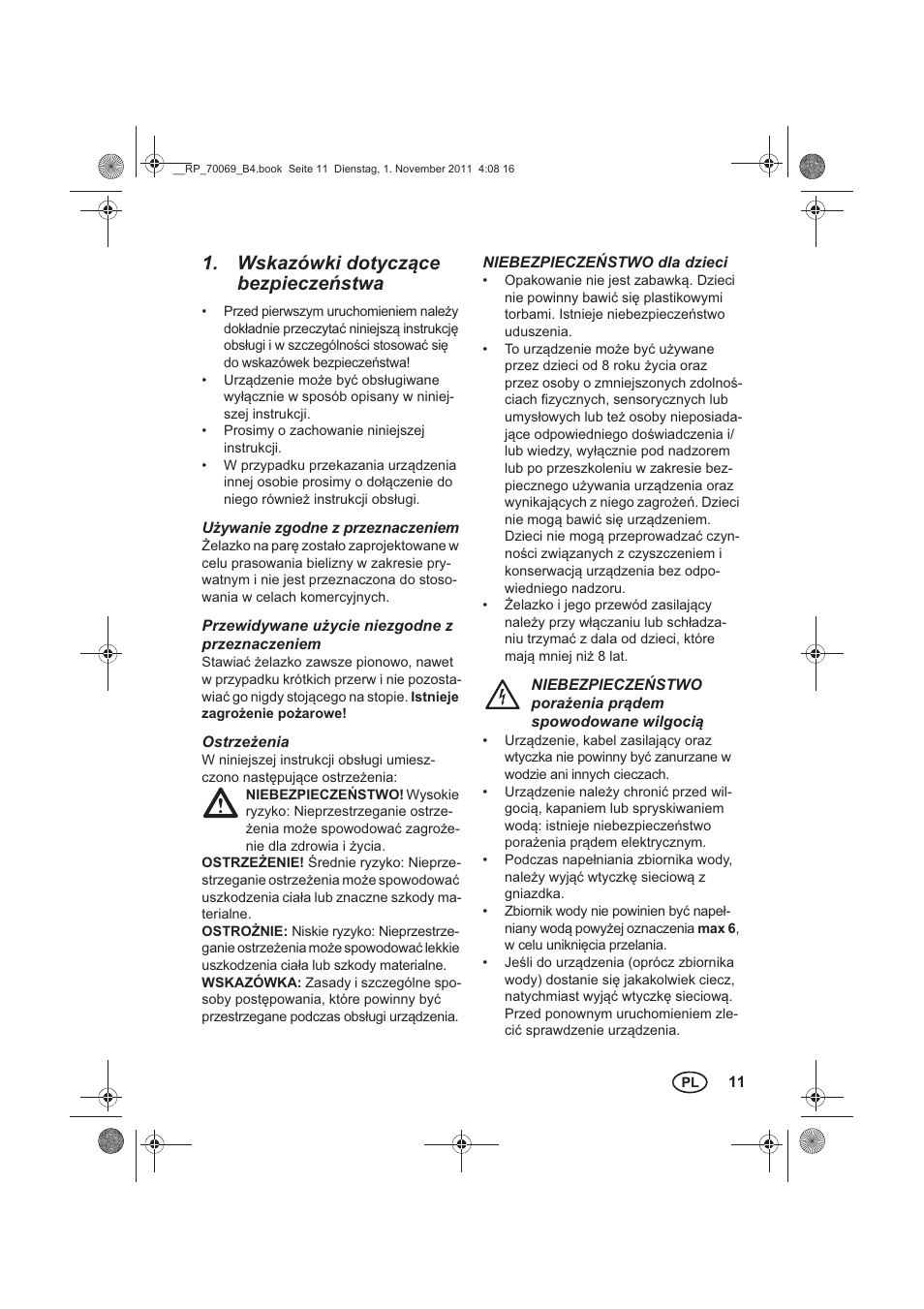 Wskazówki dotyczce bezpieczestwa | Silvercrest SDB 2200 B1 User Manual | Page 13 / 62