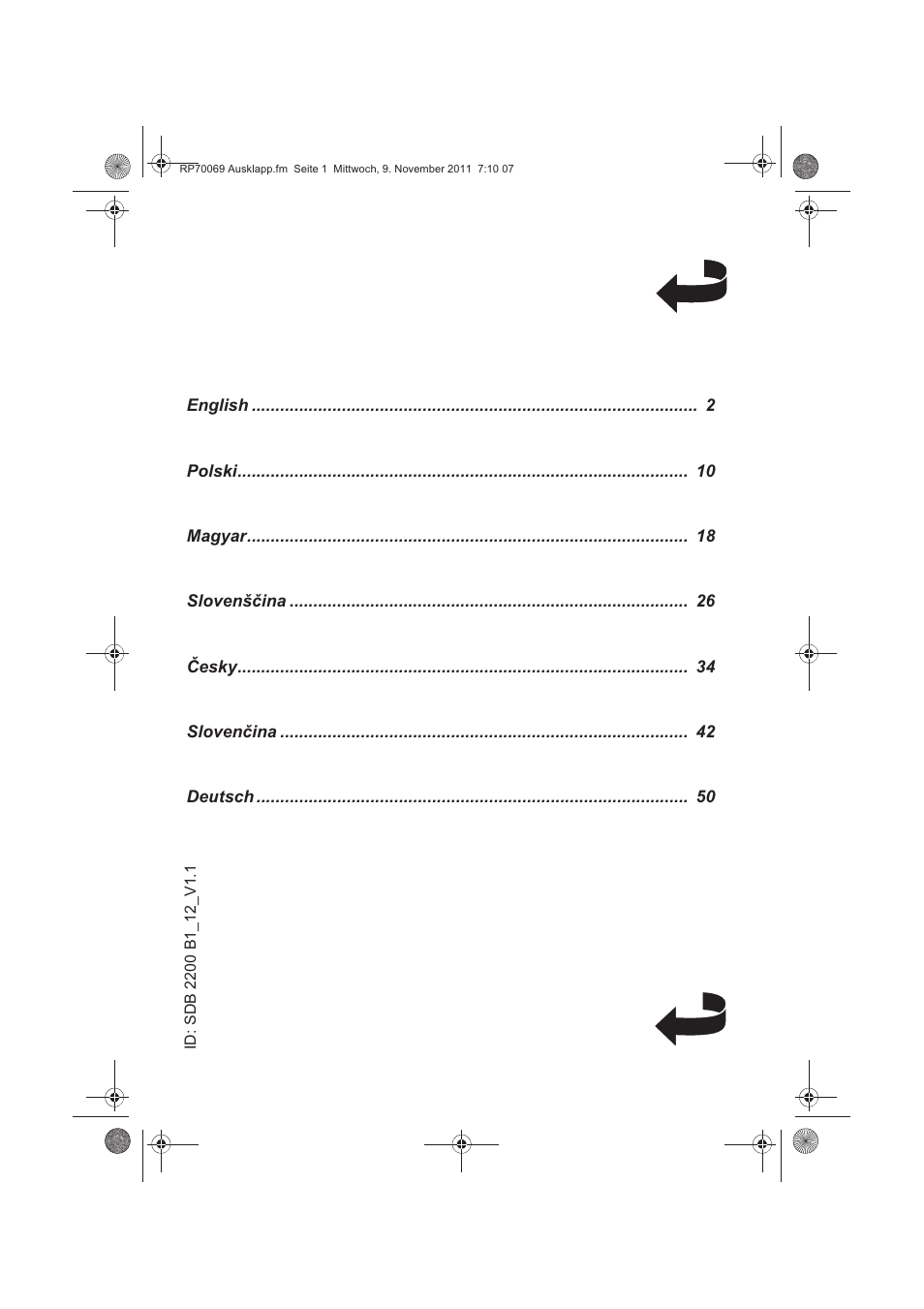 Silvercrest SDB 2200 B1 User Manual | Page 2 / 62