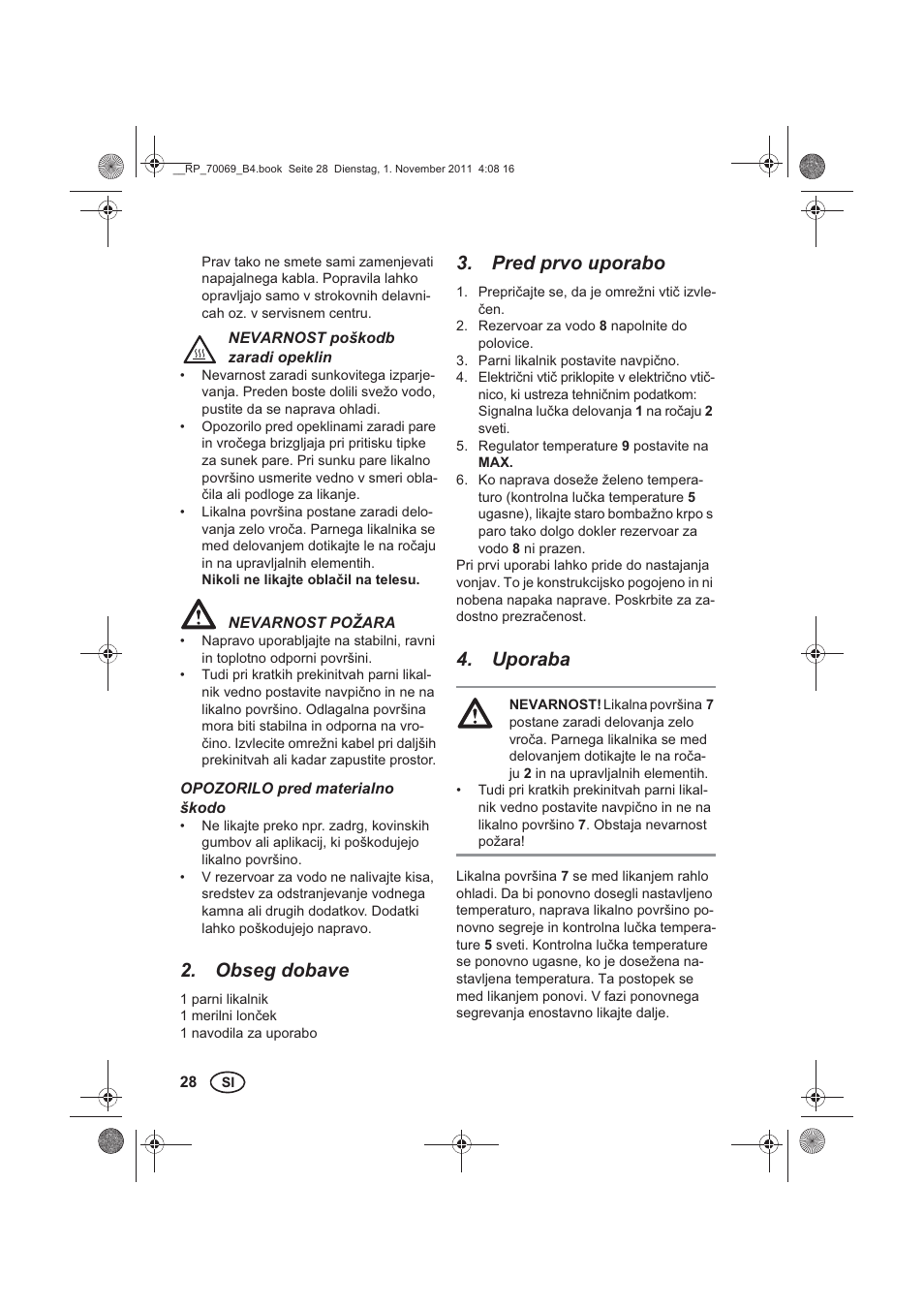 Obseg dobave, Pred prvo uporabo, Uporaba | Silvercrest SDB 2200 B1 User Manual | Page 30 / 62