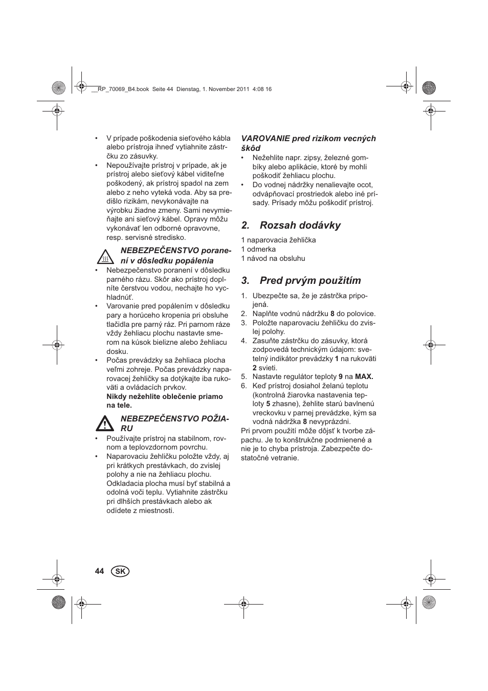 Rozsah dodávky, Pred prvým použitím | Silvercrest SDB 2200 B1 User Manual | Page 46 / 62