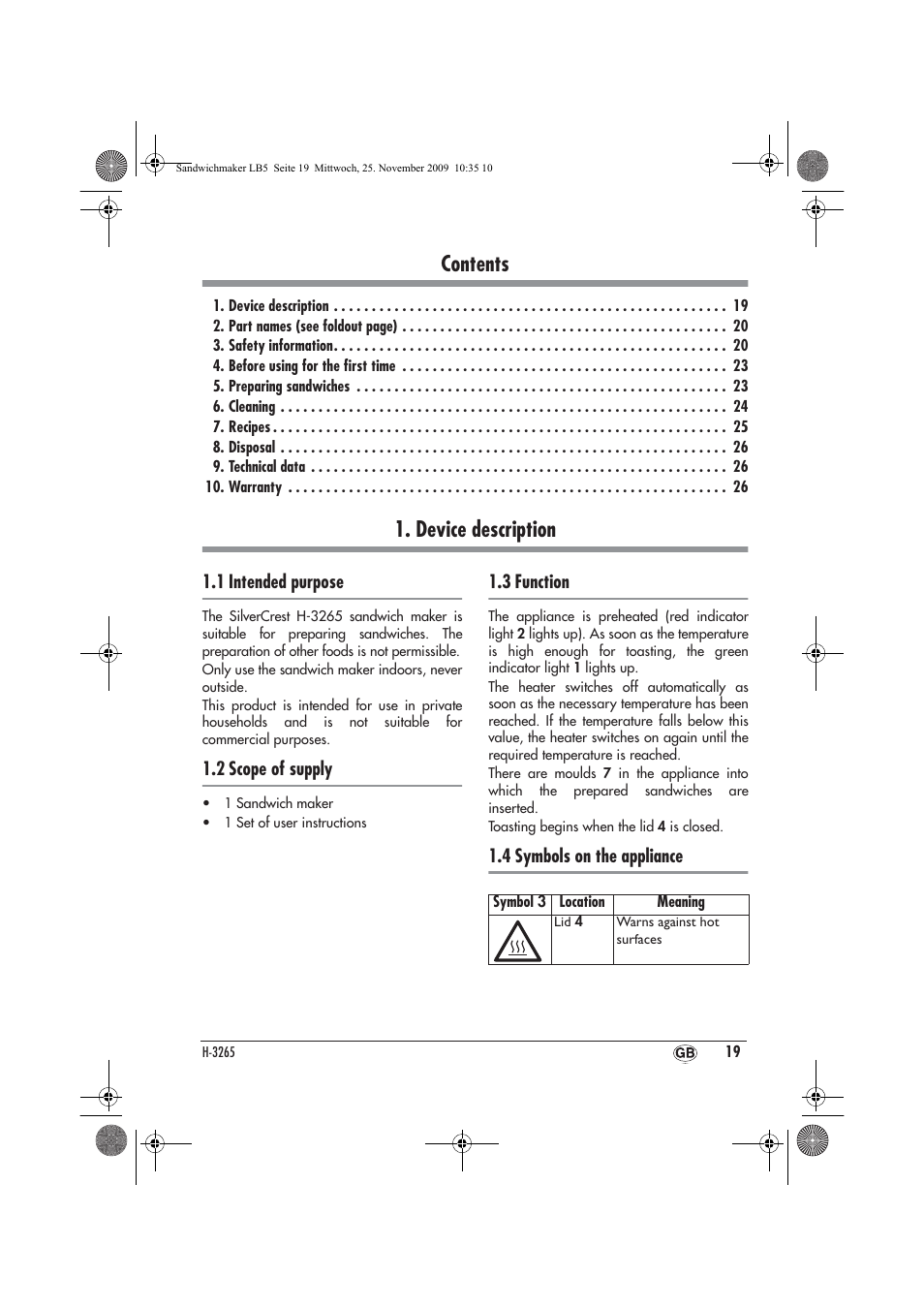 Silvercrest H-3265 User Manual | Page 21 / 38