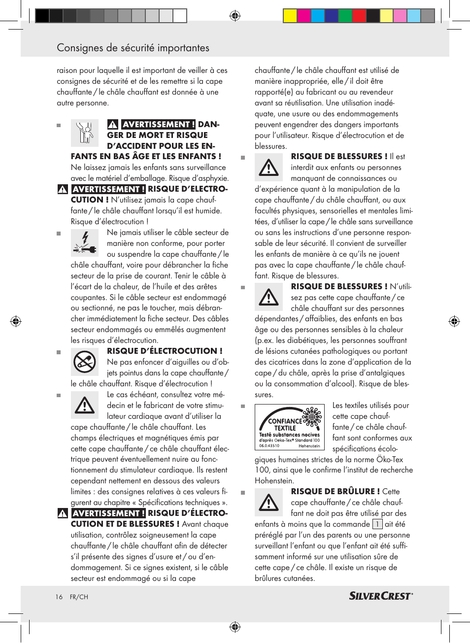 Consignes de sécurité importantes | Silvercrest SWC 100 A1 User Manual | Page 15 / 44
