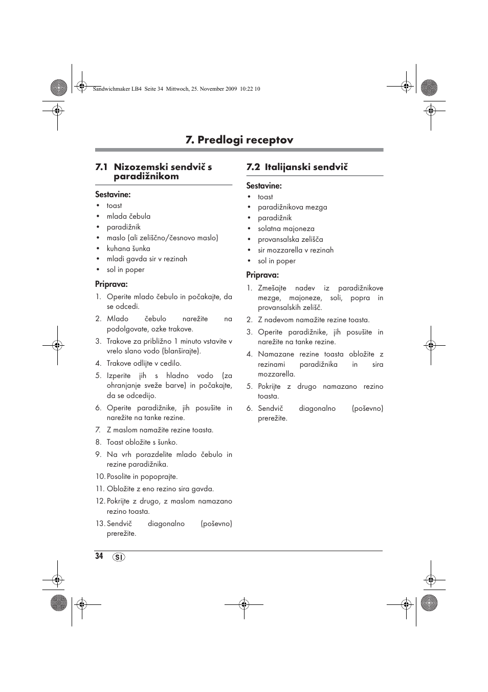 Predlogi receptov | Silvercrest H-3265 User Manual | Page 36 / 70