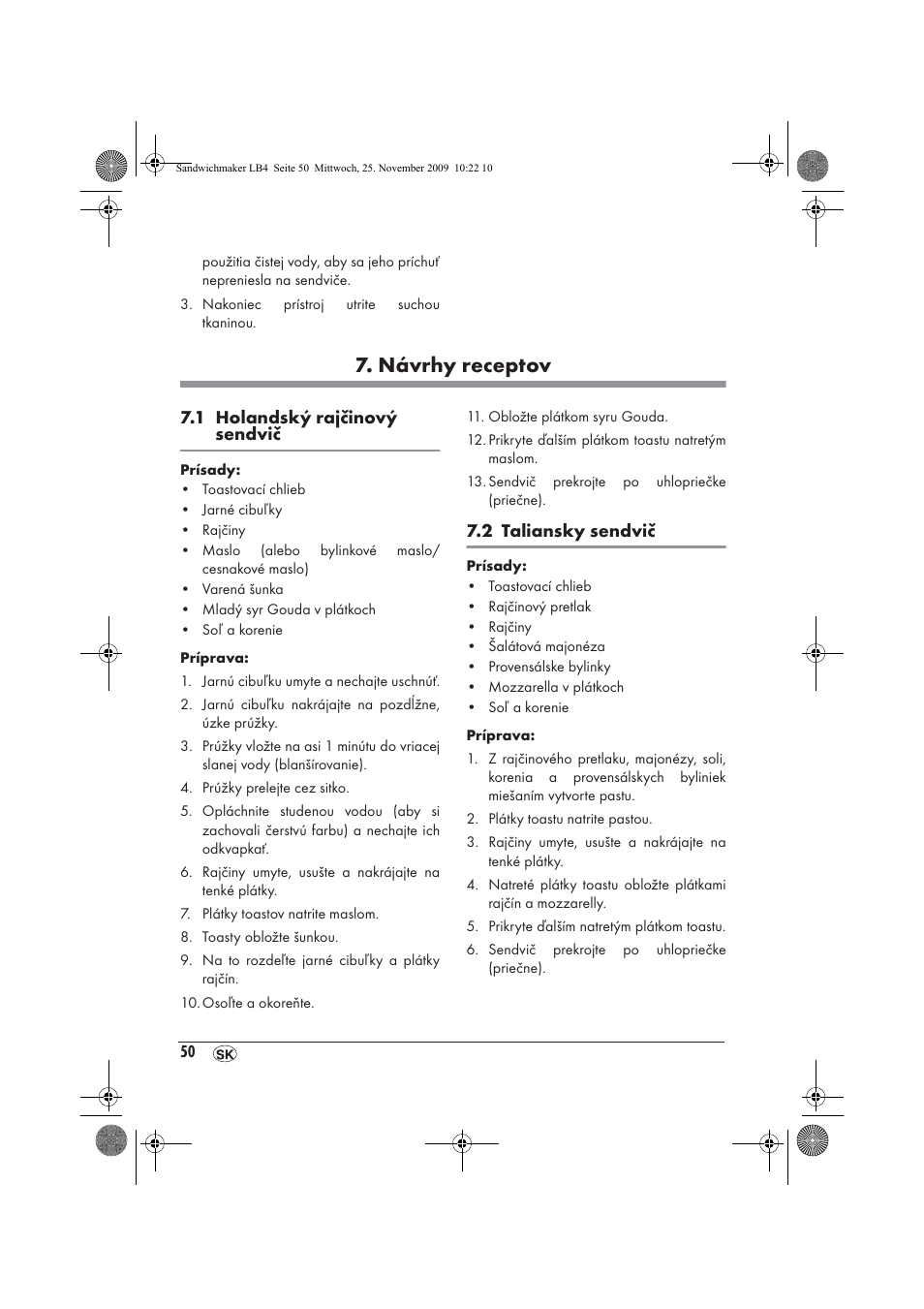 Návrhy receptov | Silvercrest H-3265 User Manual | Page 52 / 70