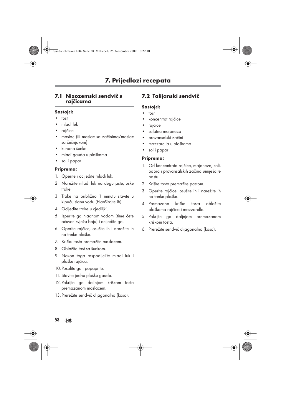 Prijedlozi recepata | Silvercrest H-3265 User Manual | Page 60 / 70