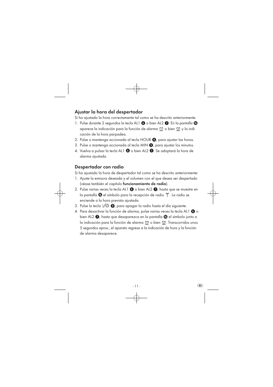 Ajustar la hora del despertador, Despertador con radio | Silvercrest SPUV 90 A1/SPUH 90 A1 User Manual | Page 13 / 82