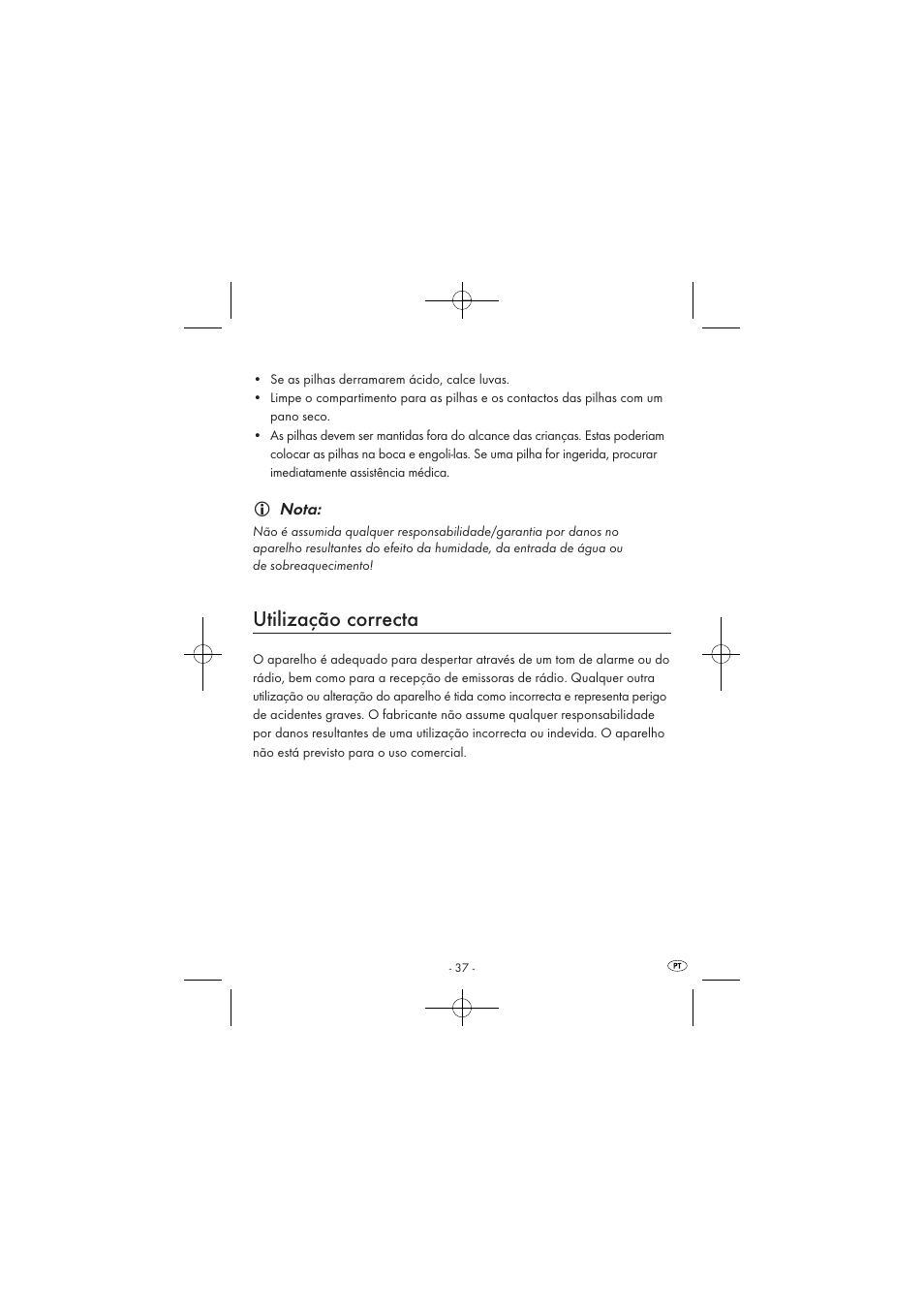 Utilização correcta, Nota | Silvercrest SPUV 90 A1/SPUH 90 A1 User Manual | Page 39 / 82