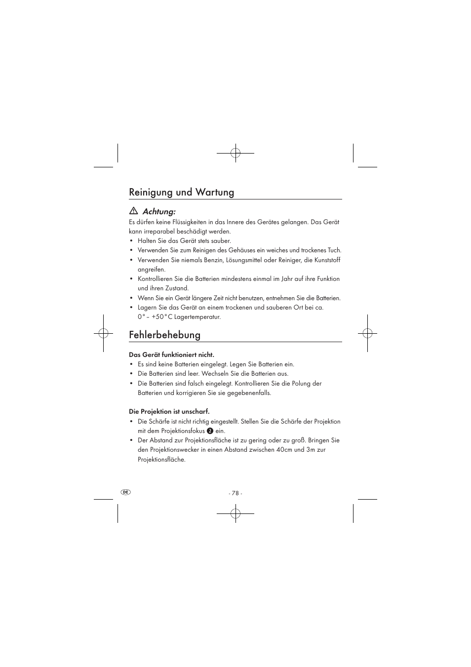 Reinigung und wartung, Fehlerbehebung, Achtung | Silvercrest SPUV 90 A1/SPUH 90 A1 User Manual | Page 80 / 82