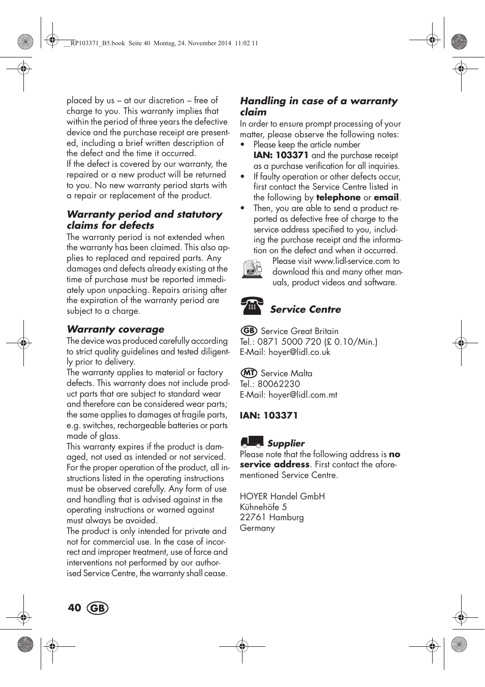 Silvercrest SSM 175 B2 User Manual | Page 42 / 54