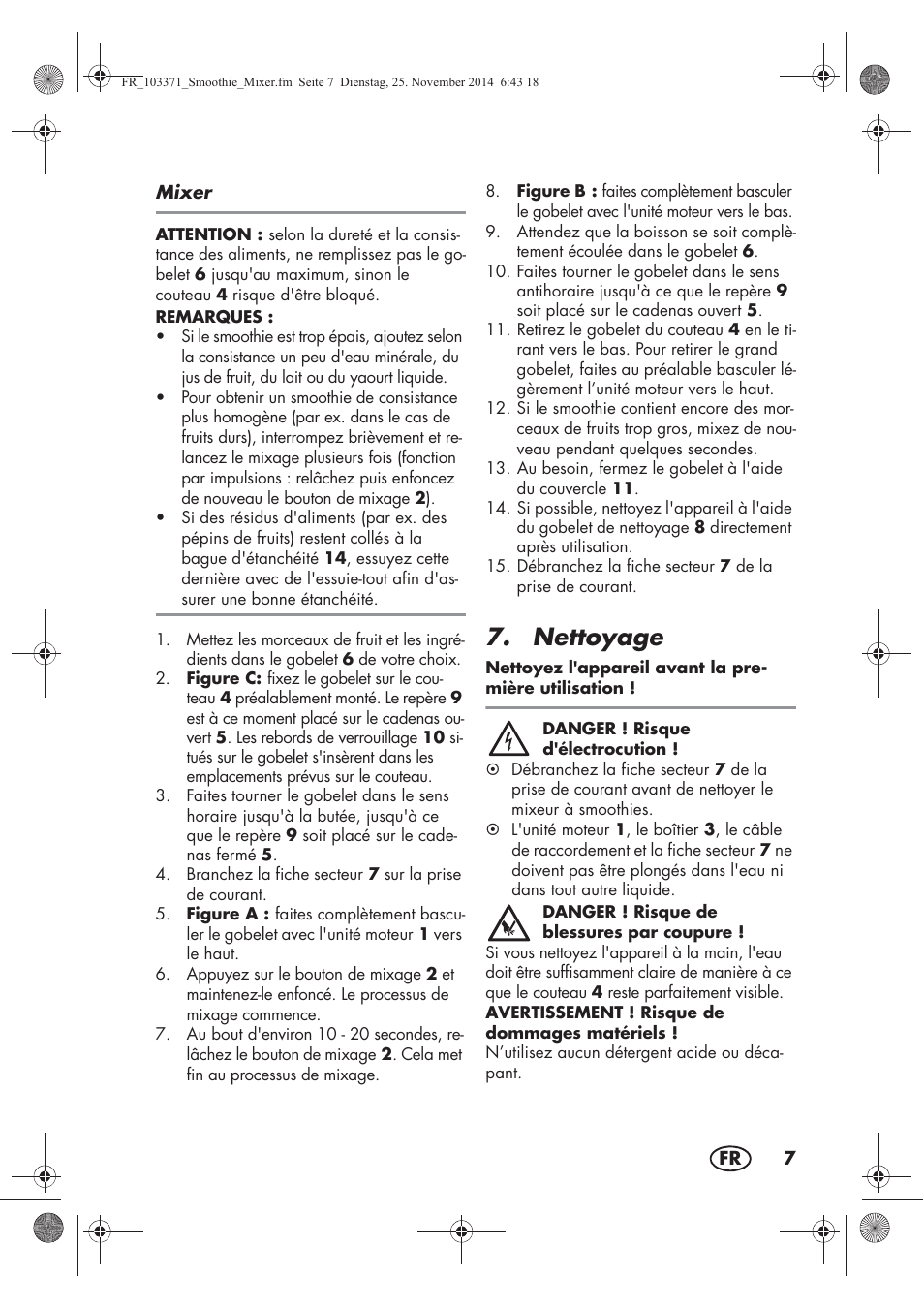 Nettoyage | Silvercrest SSM 175 B2 User Manual | Page 9 / 46