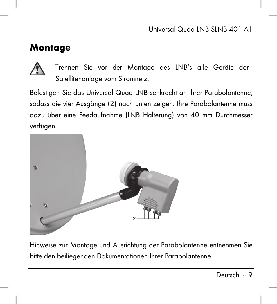 Montage | Silvercrest SLNB 401 A1 User Manual | Page 11 / 68