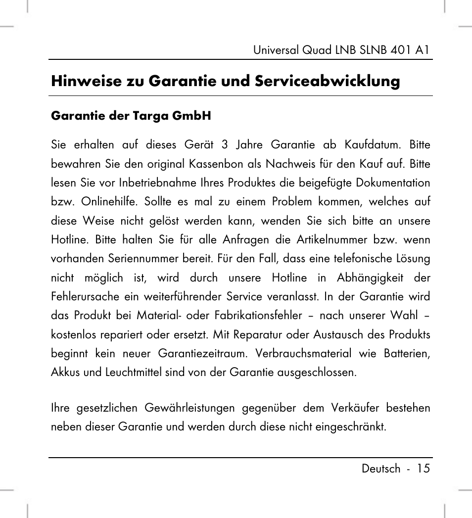 Hinweise zu garantie und serviceabwicklung | Silvercrest SLNB 401 A1 User Manual | Page 17 / 68
