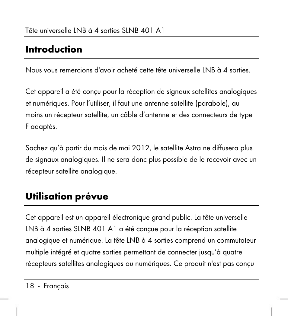 Introduction, Utilisation prévue | Silvercrest SLNB 401 A1 User Manual | Page 20 / 68