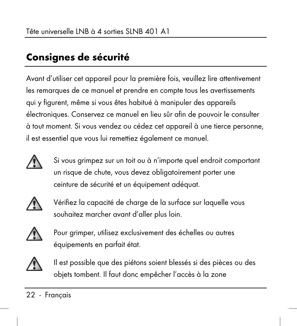 Consignes de sécurité | Silvercrest SLNB 401 A1 User Manual | Page 24 / 68