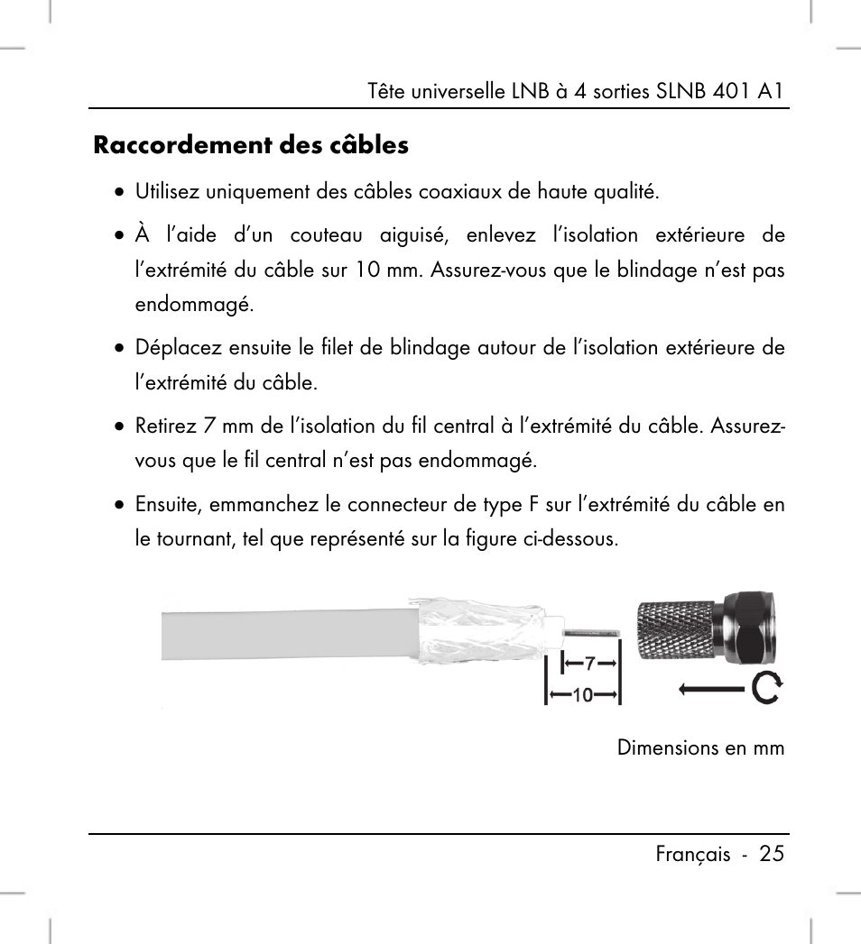 Raccordement des câbles | Silvercrest SLNB 401 A1 User Manual | Page 27 / 68