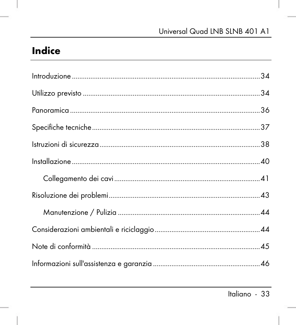 Indice | Silvercrest SLNB 401 A1 User Manual | Page 35 / 68